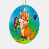 vos en vlinder keramisch ornament (Rechts)