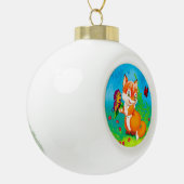 vos en vlinder keramische bal ornament (Links)
