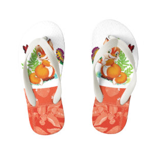 vos en vlinder kinder teenslippers