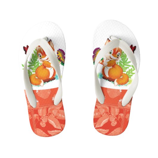 vos en vlinder kinder teenslippers (Voetbed)
