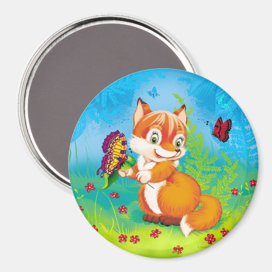 vos en vlinder magneet (Voorkant / Achterkant)