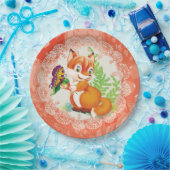 vos en vlinder papieren bordje (Feest)