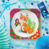 vos en vlinder papieren bordje (Feest)