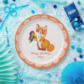 vos en vlinder papieren bordje (Feest)