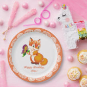 vos en vlinder papieren bordje (Feest)