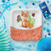 vos en vlinder papieren bordje (Feest)