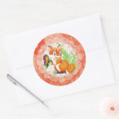 vos en vlinder ronde sticker (Envelop)