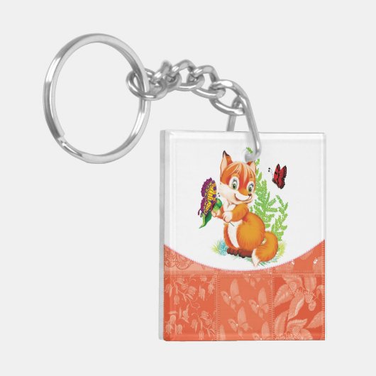 vos en vlinder sleutelhanger (Voorkant Links)
