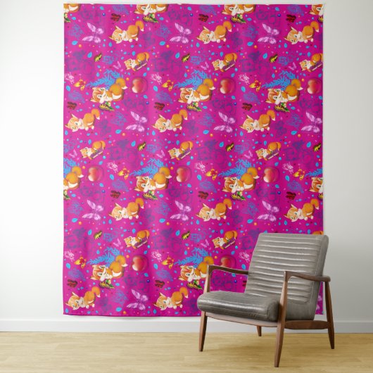 vos en vlinder wandkleed (In situ)