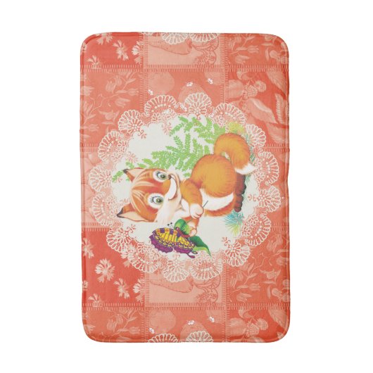 vos- en vlinderpatroon badmat (Voorkant Verticaal)