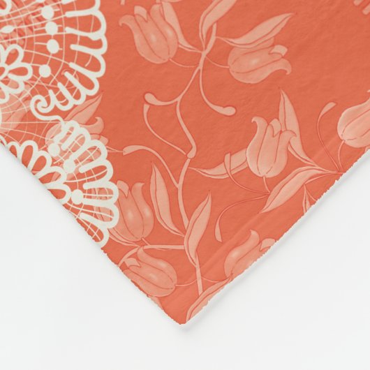 vos- en vlinderpatroon fleece deken (Hoek)