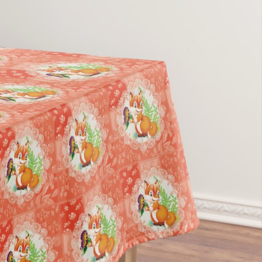 vos- en vlinderpatroon tafelkleed (Voorbeeld)