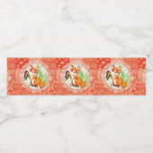 vos- en vlinderpatroon waterfles etiket (Enkel label)