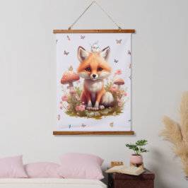 VOS EN VLINDERS HANGEND WANDKLEED