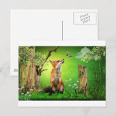 vos en vogel voor de koeling briefkaart (Voorkant / Achterkant)