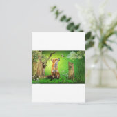 vos en vogel voor de koeling briefkaart (Staand voorkant)