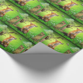 vos en vogel voor de koeling cadeaupapier (Hoek)