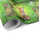 vos en vogel voor de koeling cadeaupapier (Rol Hoek)