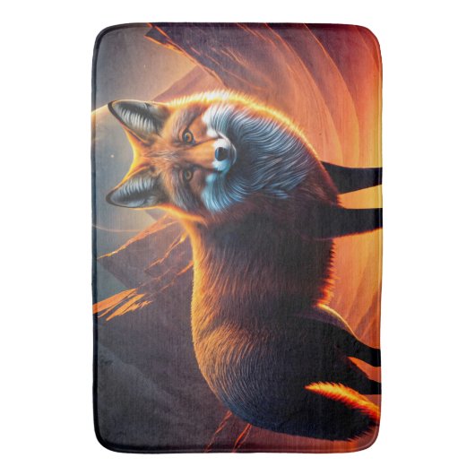 Vos en volle maan badmat (Voorkant Verticaal)