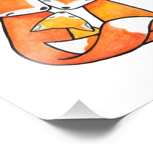 Vos Familie Rode Vos Ouders Kind Bos Nursery Foto Afdruk (Hoek)