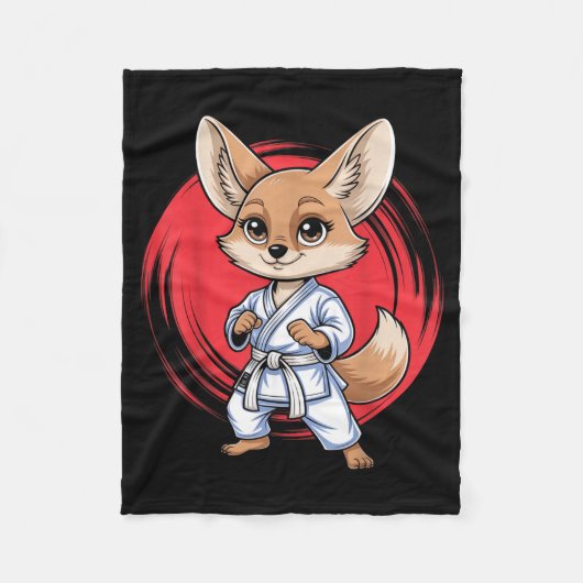 Vos Fennec Vechtkunst Karate Jiu-Jitsu Judo Fleece Deken (Voorkant)
