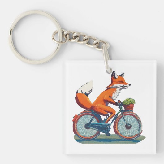 Vos fiets sleutelhanger (voorkant)