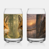 Vos Forest Ranger + Uil bij schemering Glazen Set (Rechts)
