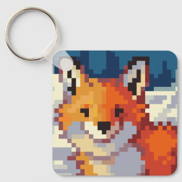 Vos, Fox, PIxel Art, pixelart sleutelhanger 