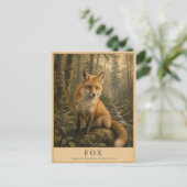 Vos Gematigde Wouden VINTAGE Briefkaart (Staand voorkant)
