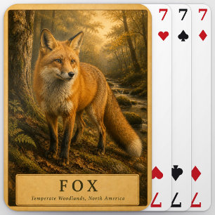 Vos Gematigde Wouden VINTAGE Pokerkaarten