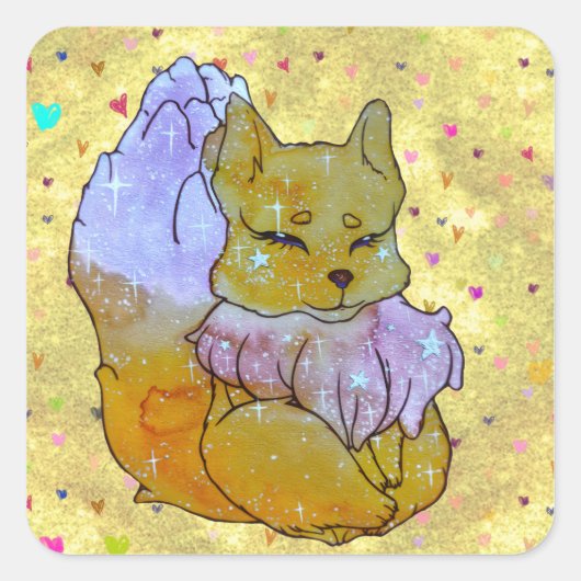 Vos genaamd Dice Vierkante Sticker (Voorkant)