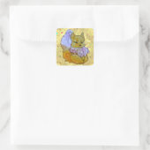 Vos genaamd Dice Vierkante Sticker (Tas)