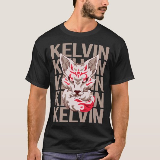 Vos gezicht - Kelvin Naam T-shirt (Voorkant)