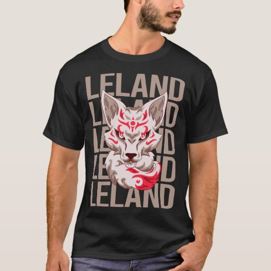 Vos Gezicht - Leland Naam T-shirt (Voorkant)