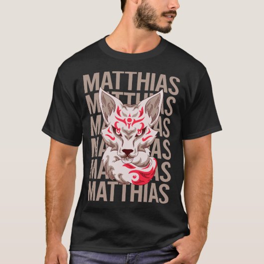 Vos gezicht - Matthias Naam T-shirt (Voorkant)