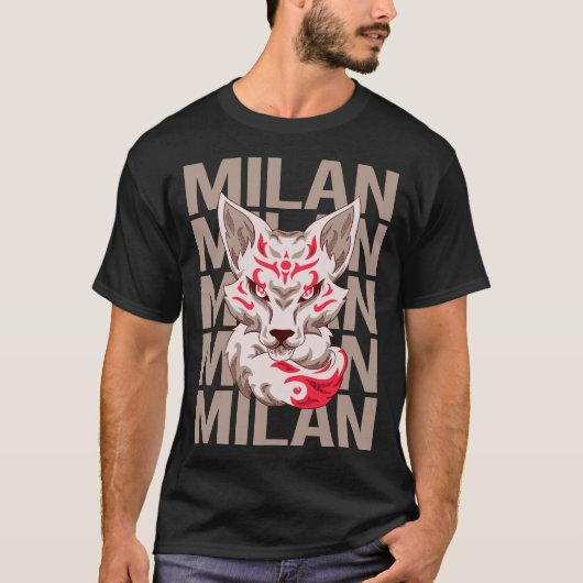 Vos gezicht - Milan naam T-shirt (Voorkant)