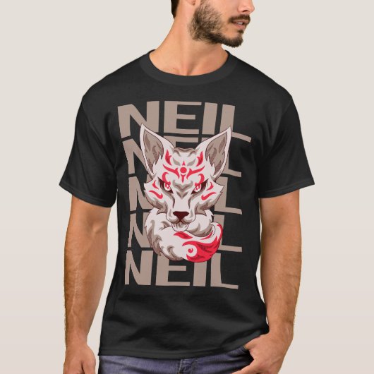 Vos gezicht - Neil Naam T-shirt (Voorkant)