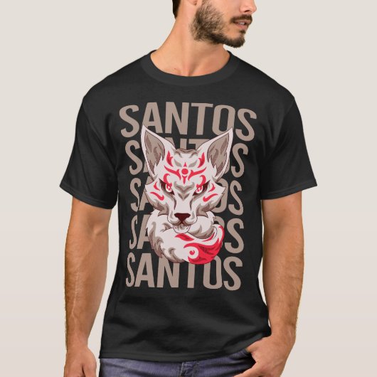 Vos gezicht - Santos naam T-shirt (Voorkant)