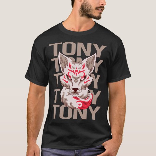 Vos Gezicht - Tony Naam T-shirt (Voorkant)