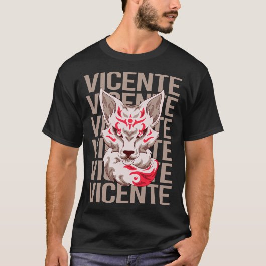 Vos gezicht - Vicente Naam T-shirt (Voorkant)