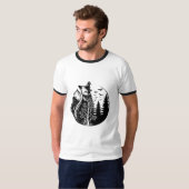 vos half realistisch en half bos t-shirt (Voorkant volledig)