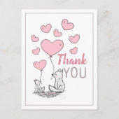 Vos Harten Baby Shower Bedankkaart Uitnodiging Briefkaart (Voorkant)