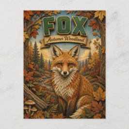 Vos herfst bos POPCUT Briefkaart