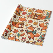 Vos Herfst Sjaal Inpakpapier (Uitgerold)