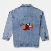 Vos herfst spelend   denim jacket (Achterkant)