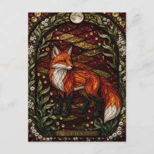 Vos HerfstBos Illumina Glas in Lood Briefkaart