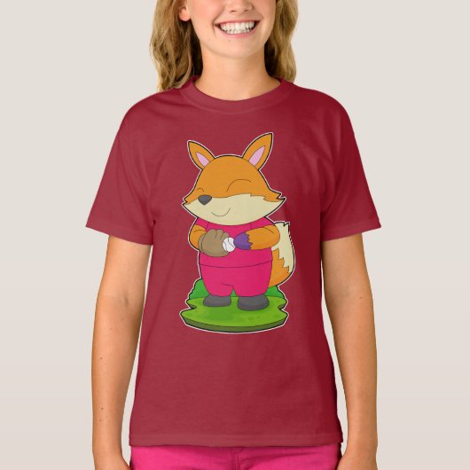 Vos Honkbal Honkbalhandschoen T-shirt (Voorkant)