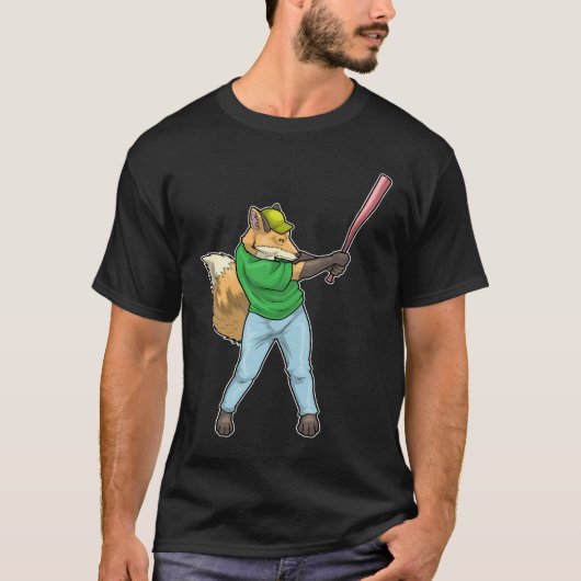 Vos Honkbal Honkbalknuppel T-shirt (Voorkant)