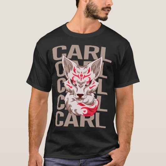 Vos Hoofd - Carl Naam T-shirt (Voorkant)