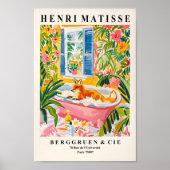 Vos in bad Funny Poster, Mid Century Wall Art, Poster (Voorkant)